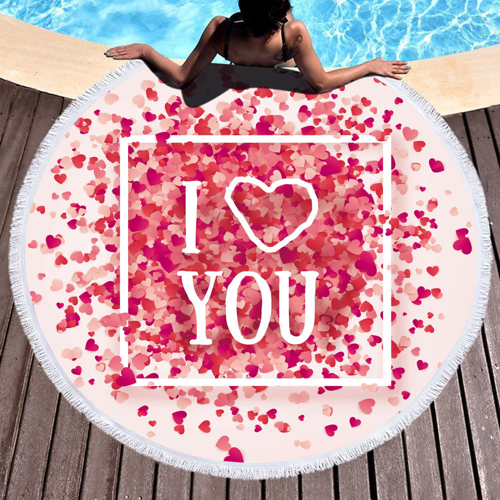 Microfiber Round 3D Printed Beach Towel