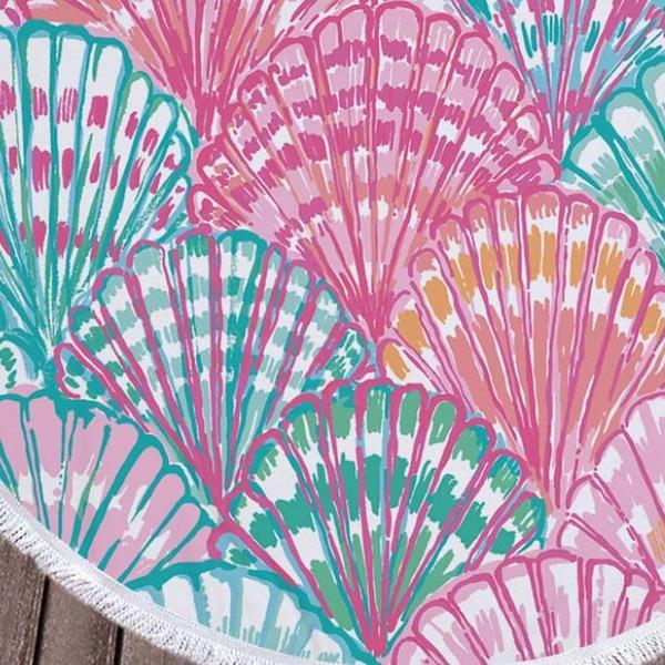 Microfiber and tassel round beach towel