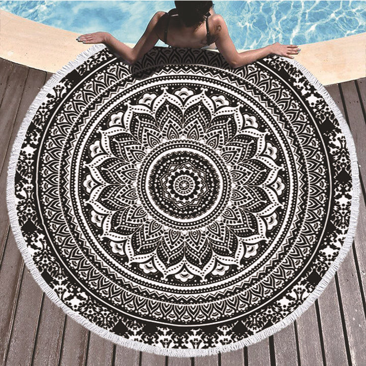 Round Printed Beach Towel Microfiber