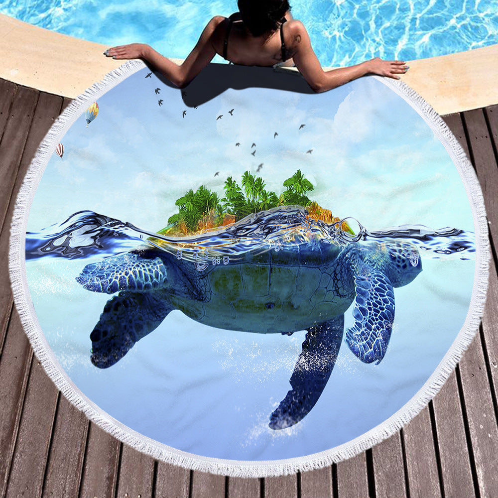 Microfiber Round Digital Print Beach Towel