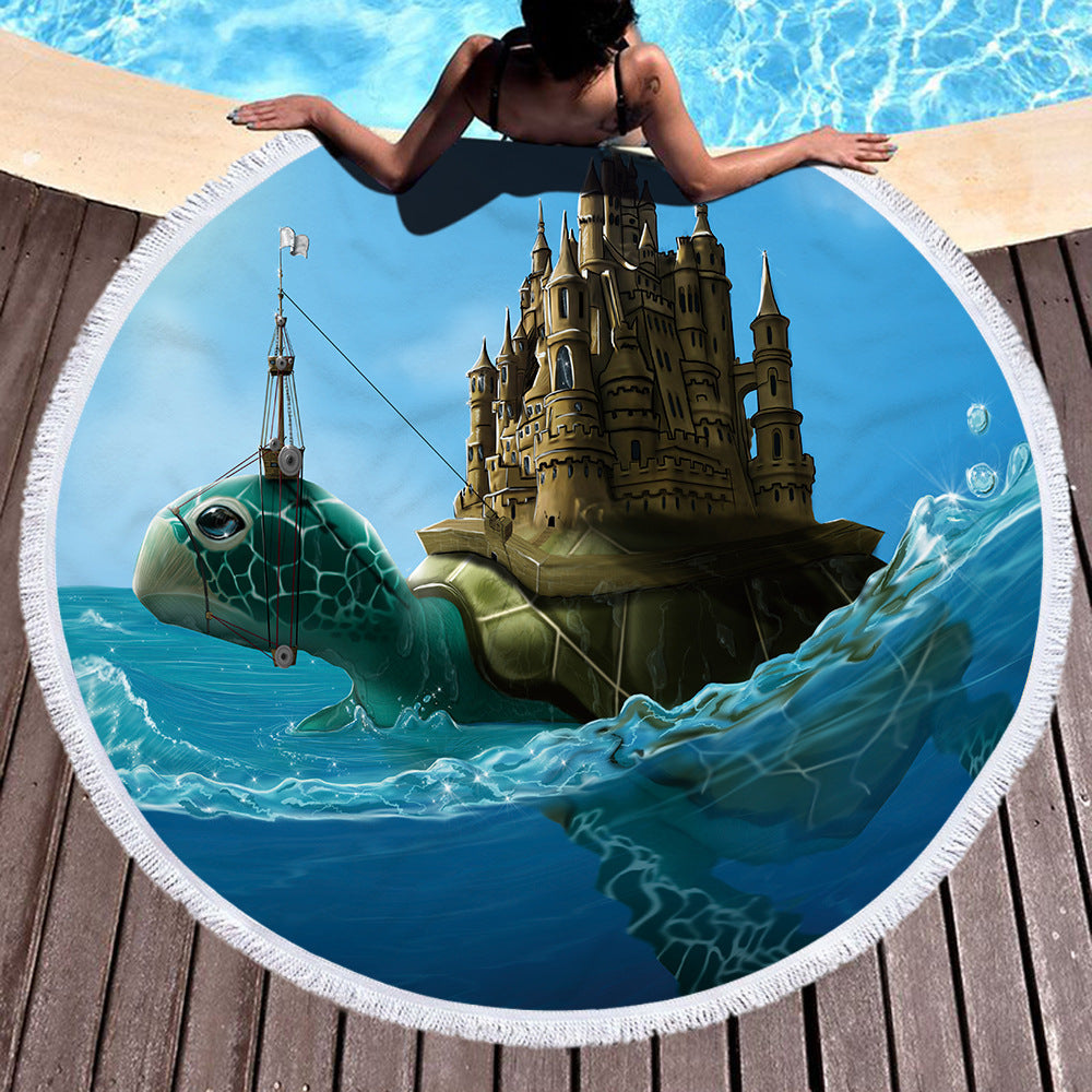 Microfiber Round Digital Print Beach Towel