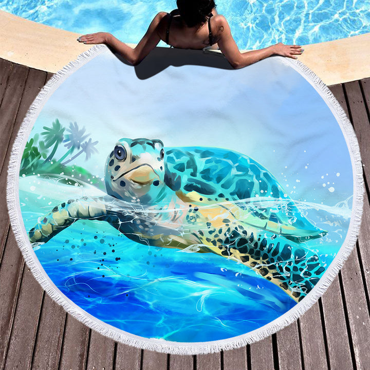 Microfiber Round Digital Print Beach Towel