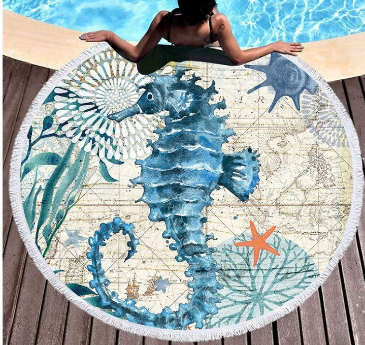 Microfiber Round Digital Print Beach Towel