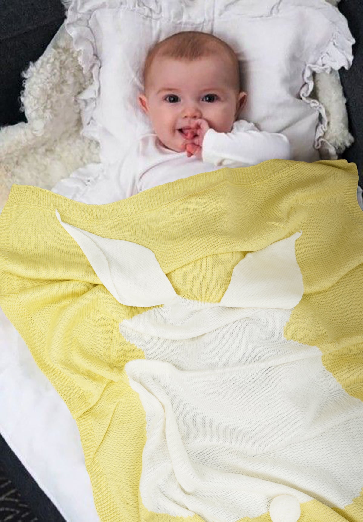 Baby Knitted Blanket yellow