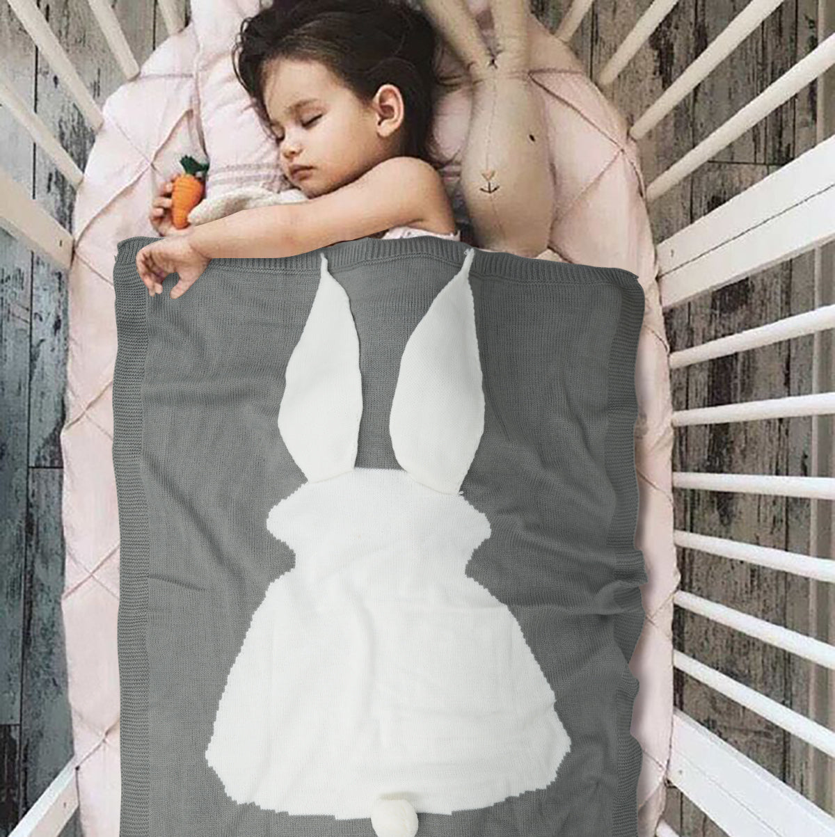 Baby Knitted Blanket gray