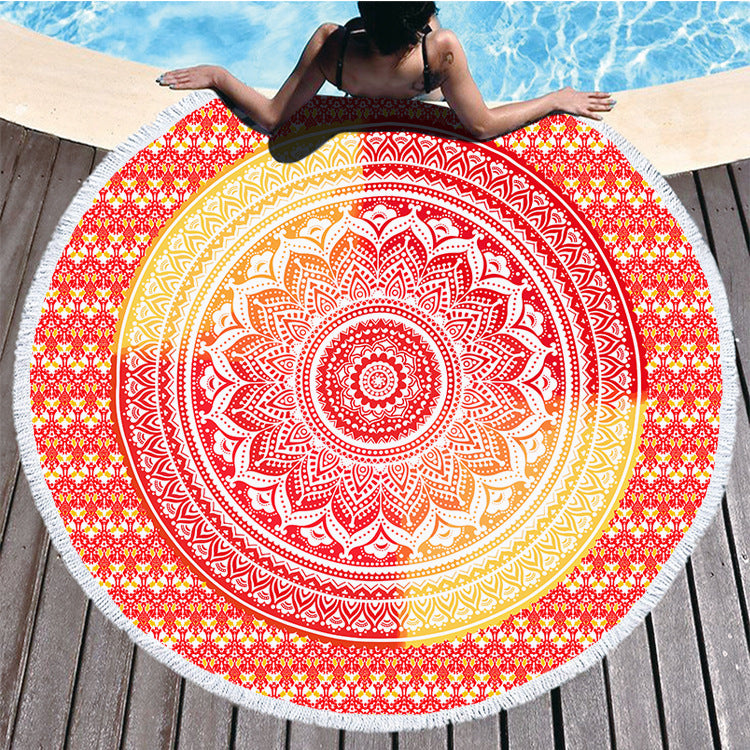 Round Printed Beach Towel Microfiber