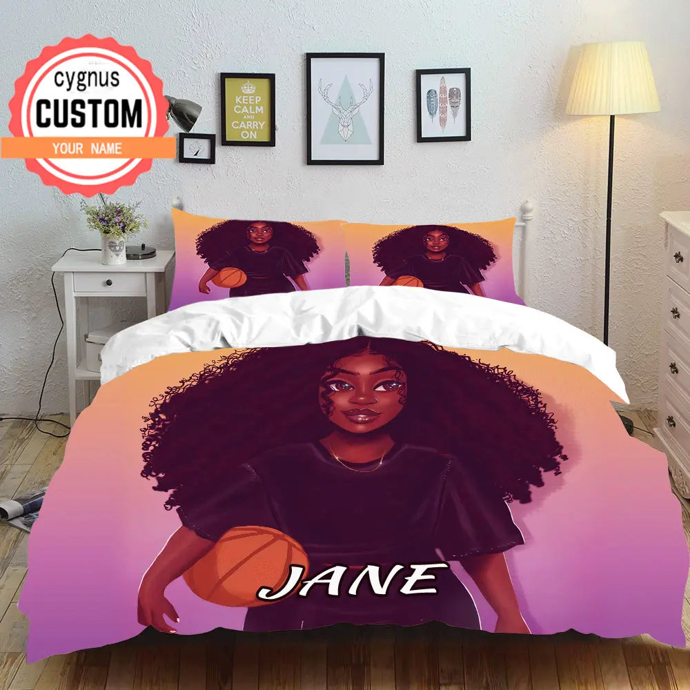 Basketball custom blanket set