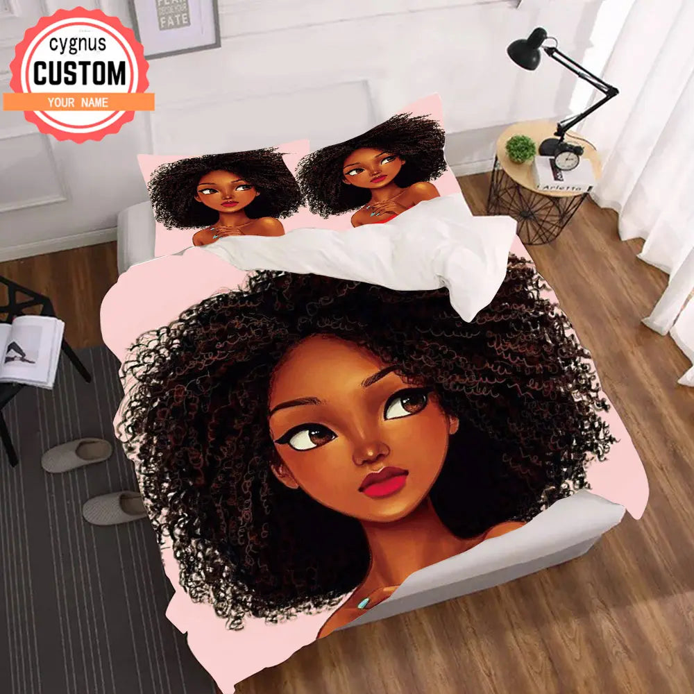 Curly Hair custom blanket set