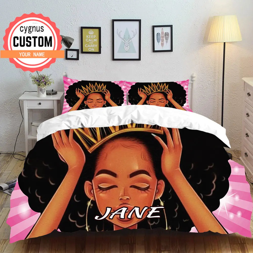 Custom Name Duvet Cover crown