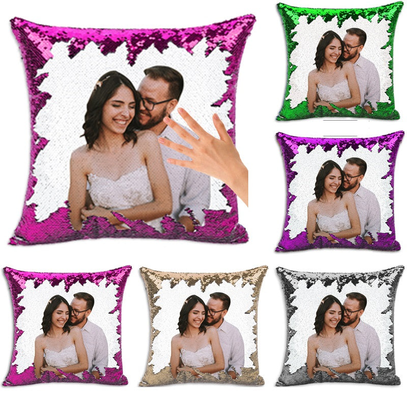 Magic Sequined Custom Personalized Sequin Luminous Pillowcase Room Deco