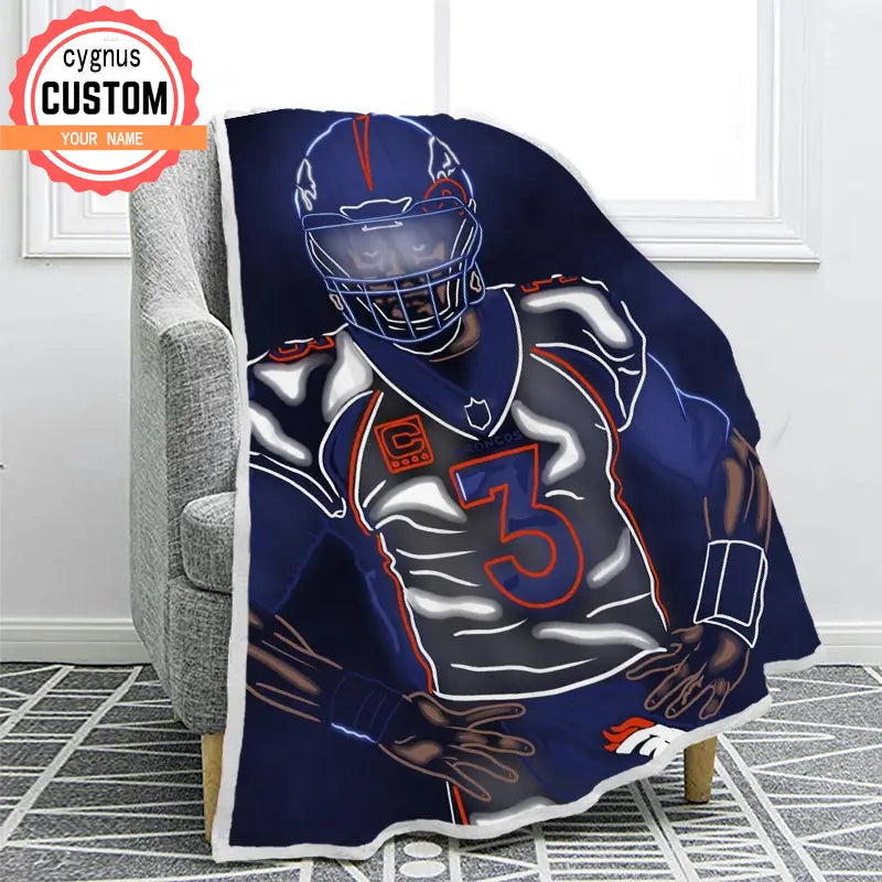 Rugby custom name blanket Navy