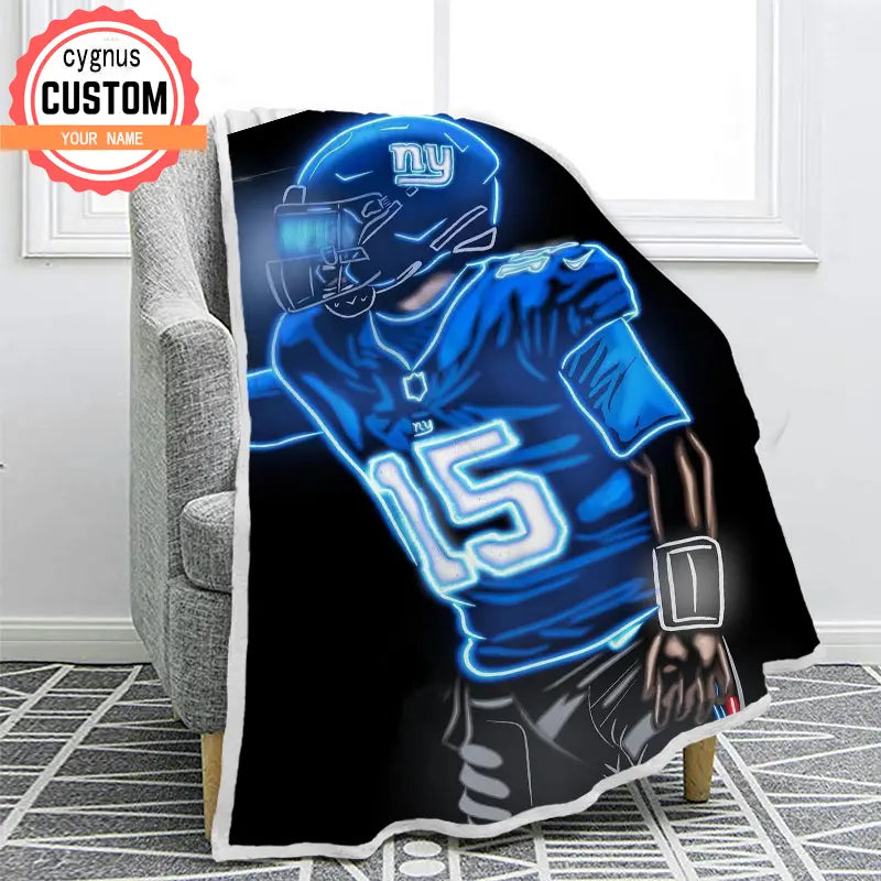 Rugby custom name blanket blue black