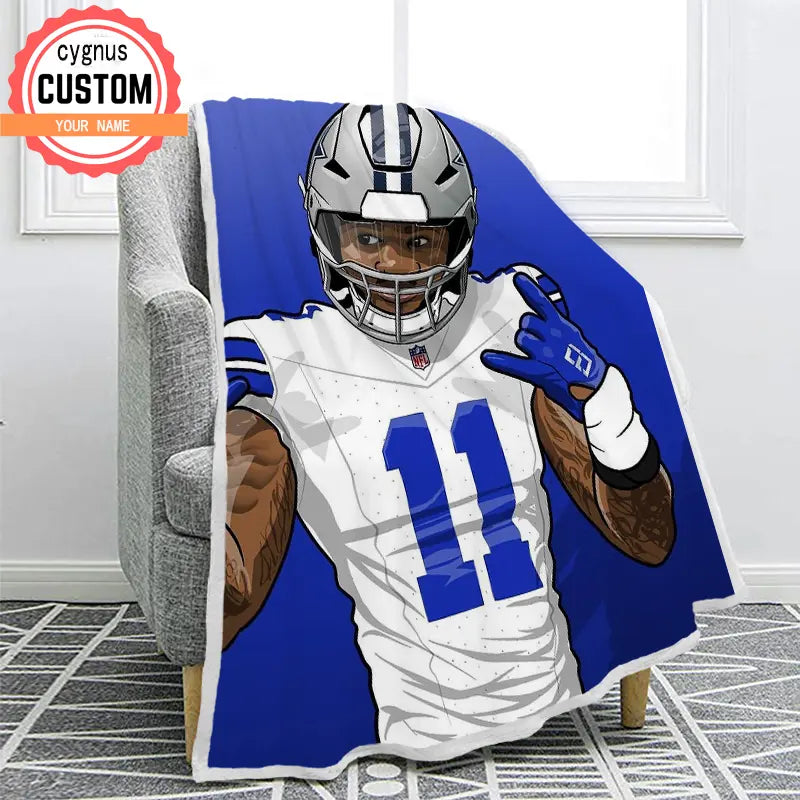 Rugby custom name blanket blue