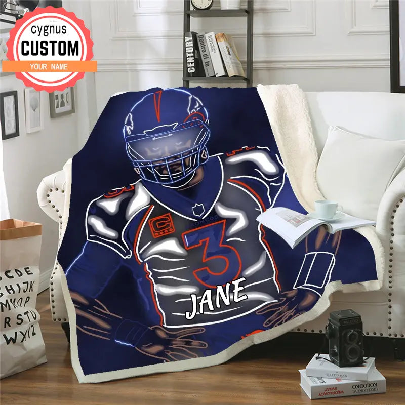 Rugby theme blanket Navy