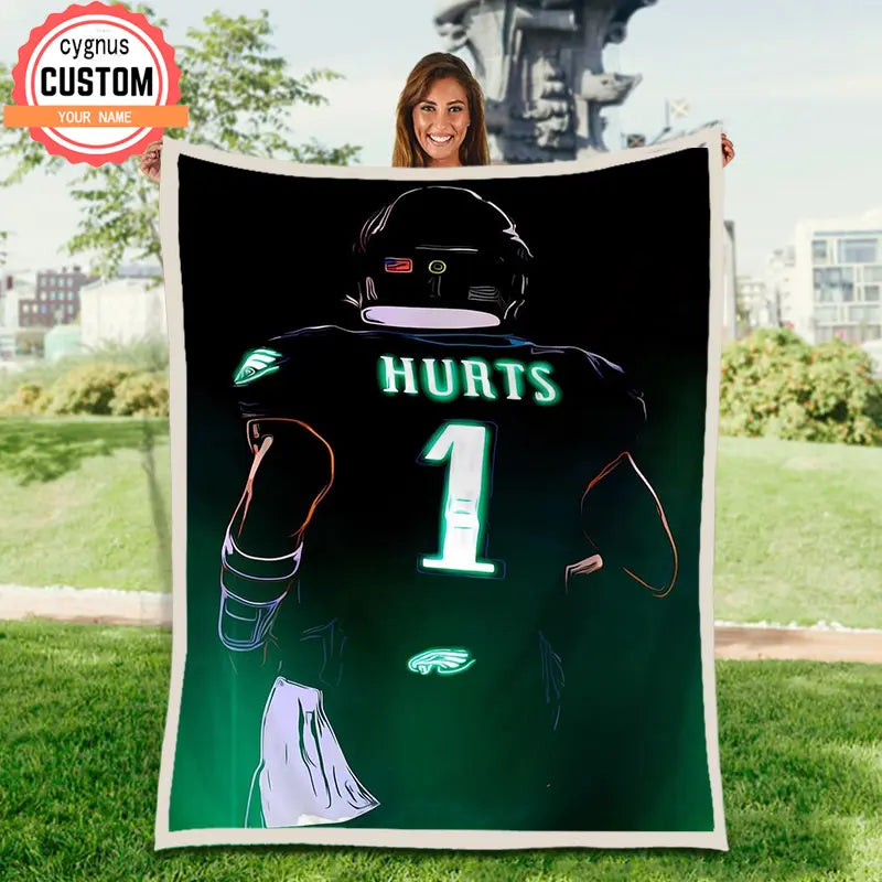 Rugby theme blanket green