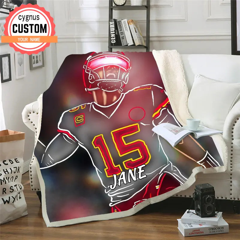 Rugby theme blanket men