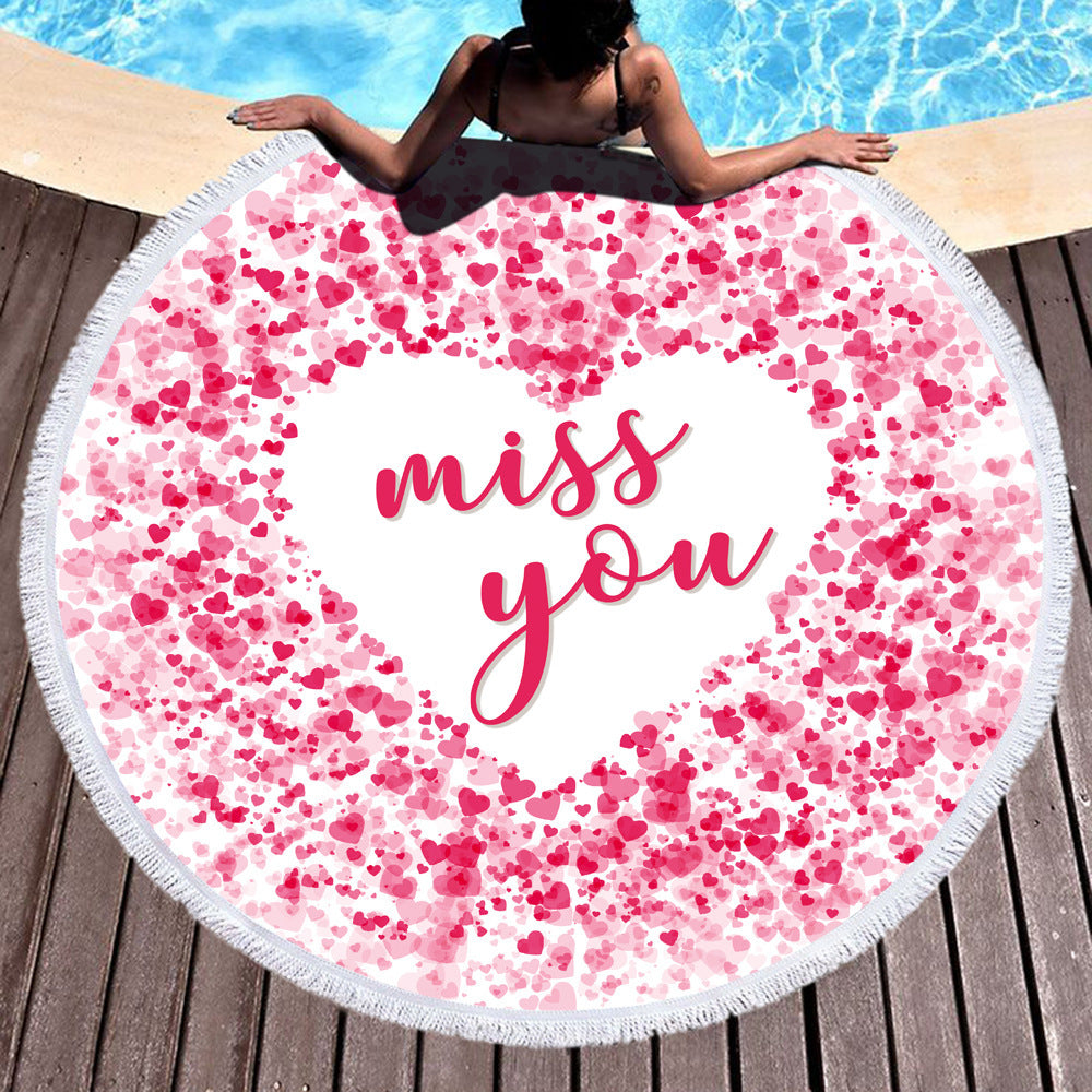 Microfiber Round 3D Printed Beach Towel