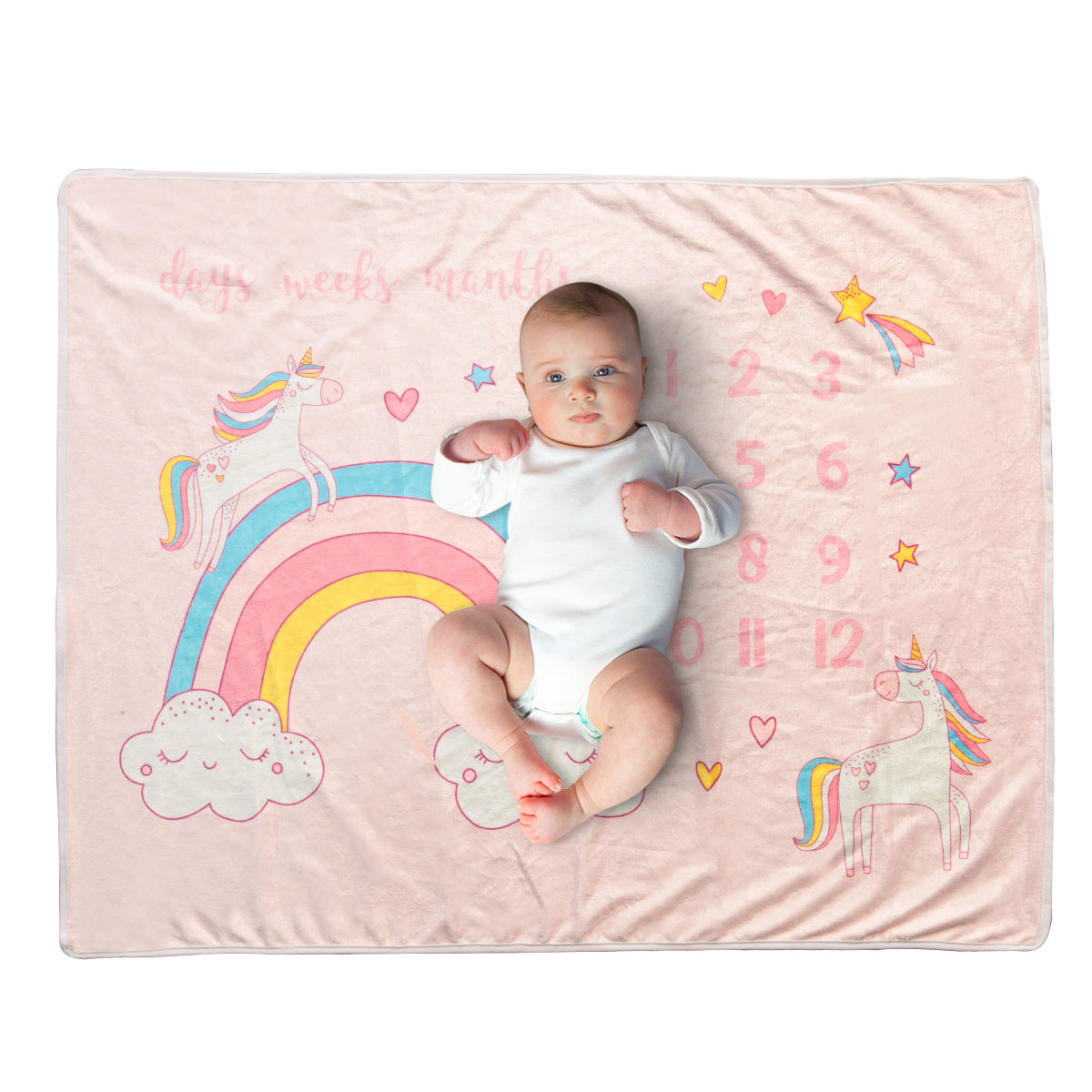 baby milestone blanket rainbow
