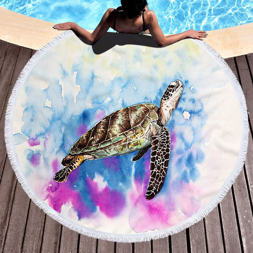 Microfiber Round Digital Print Beach Towel