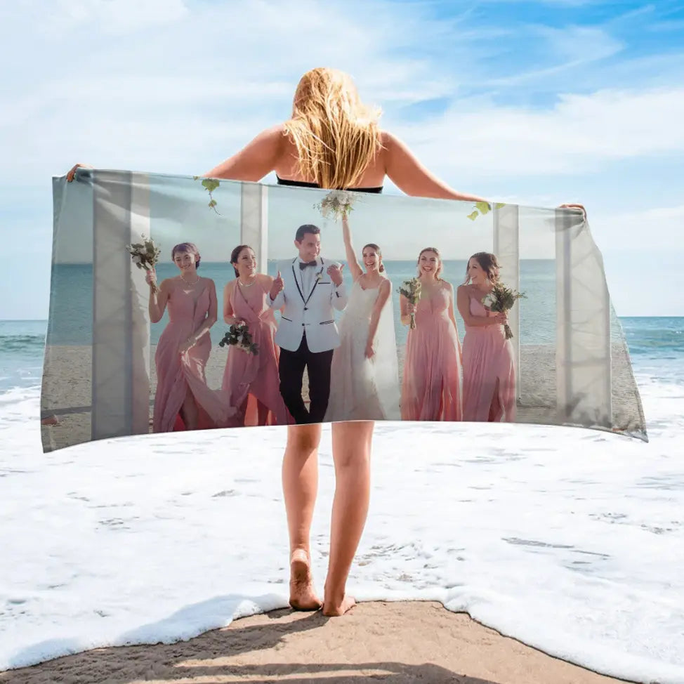bride beach towel
