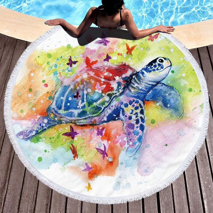 Microfiber Round Digital Print Beach Towel