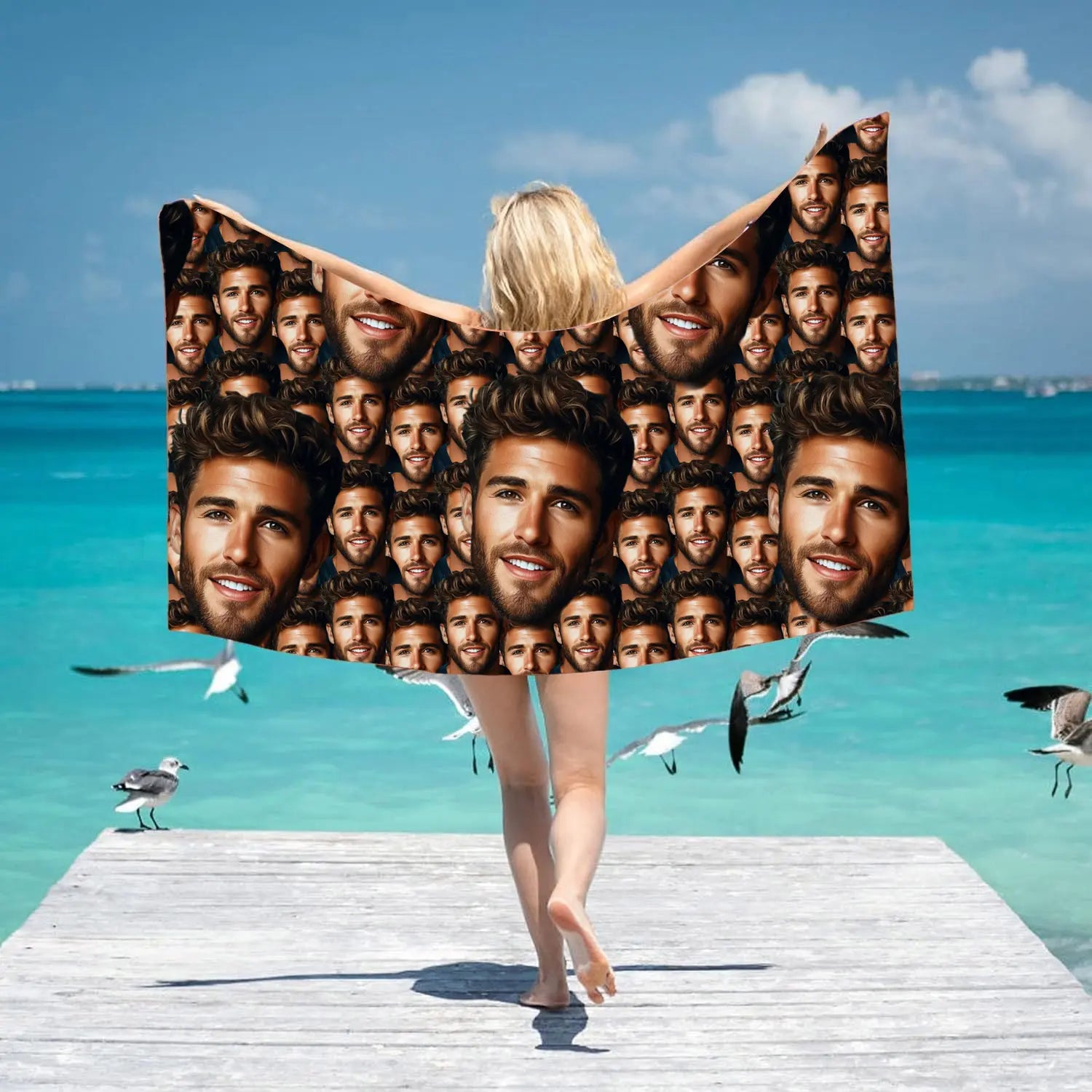 custom Portrait beach towel
