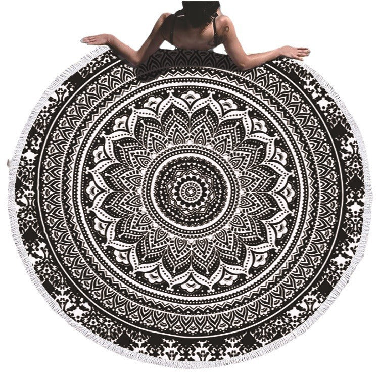 Round Printed Beach Towel Microfiber