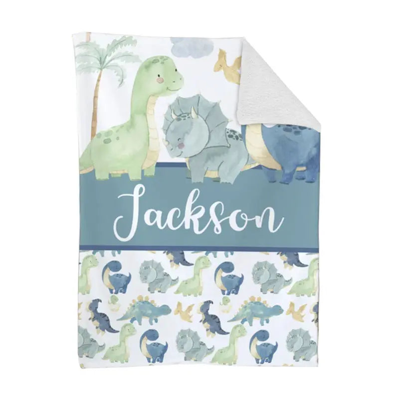 dinosaur custom name blanket