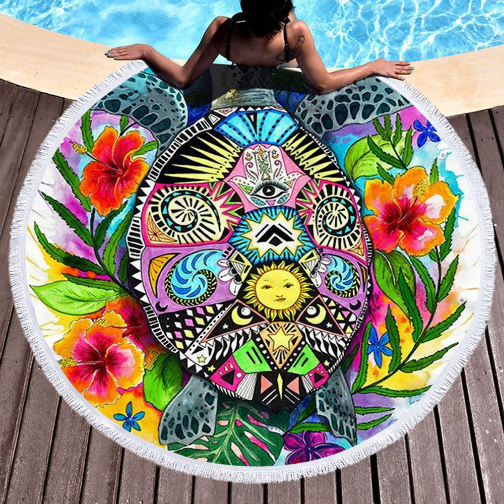 Microfiber Round Digital Print Beach Towel