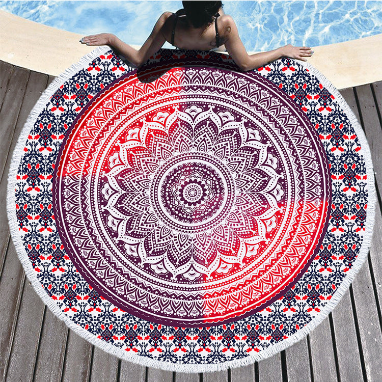 Round Printed Beach Towel Microfiber