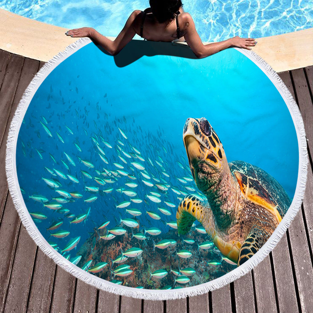 Microfiber Round Digital Print Beach Towel