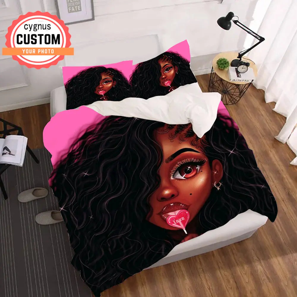 rose red custom blanket set